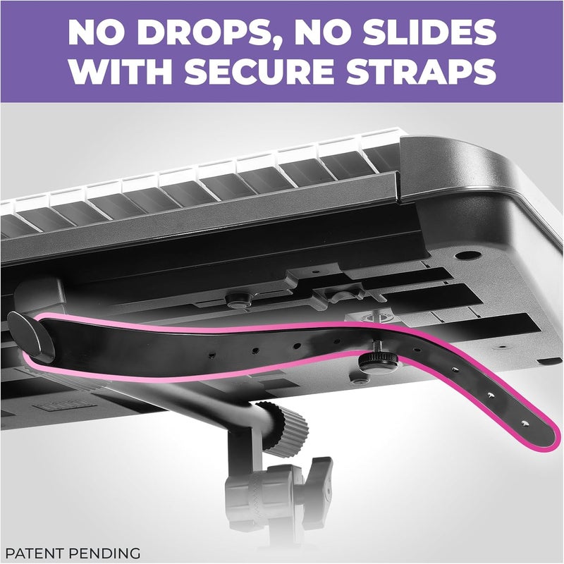 Liquid Stands 2 Tier Keyboard Stand Attachment - Arms Only - Adjustable Electric Digital Piano Stand for 54 - 88 Key Music Keyboards & Synths - Double Stand Extender for Square Tube Z Style Stands - Image 4